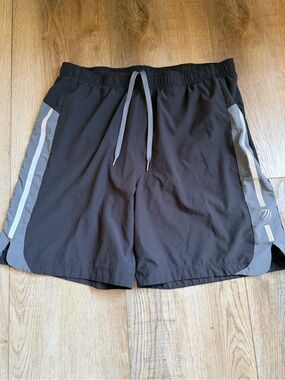 MPG Black Athletic Shorts with Gray Side Panels